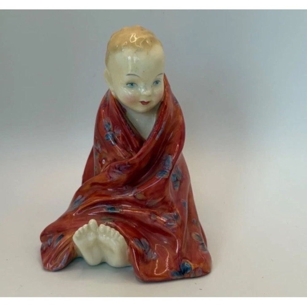 Royal Doulton This Little Pig HN1793 Red Blanket Baby Figurine England 4in